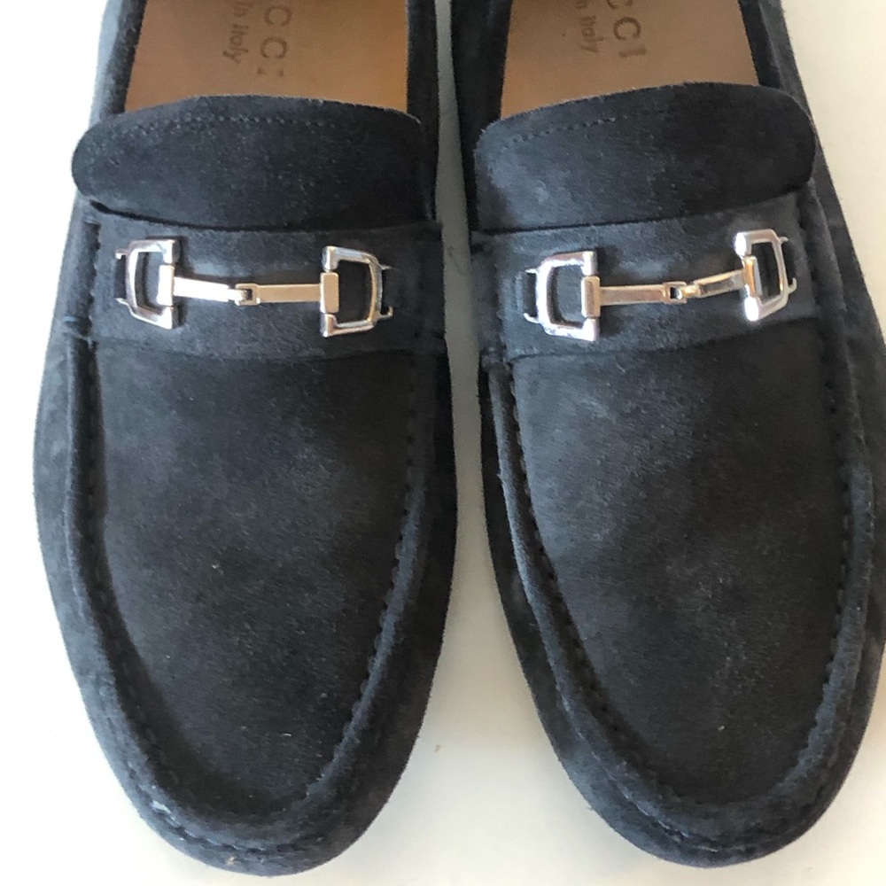 Gucci Silver and Black Loafers Slip-Ons - Picture 2 of 11
